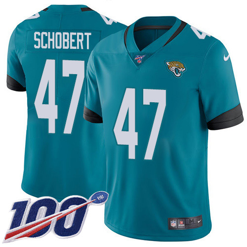 Nike  Jaguars #47 Joe Schobert Teal Green Alternate Men Stitched NFL 100th Season Vapor Untouchable Limited Jersey->jacksonville jaguars->NFL Jersey